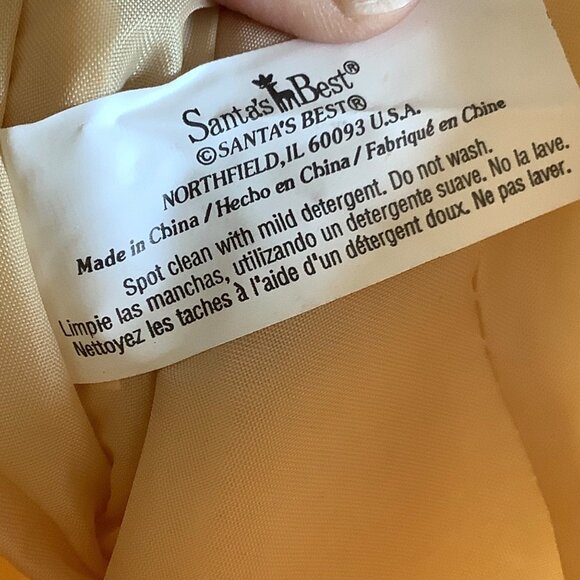 Elegant Embroidered Beaded Christmas Stocking Gold Floral Pleated Cuff 18.5” - Picture 5 of 6